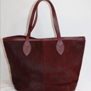 Maurizio Taiuti Burgundy Calf Hair Purse